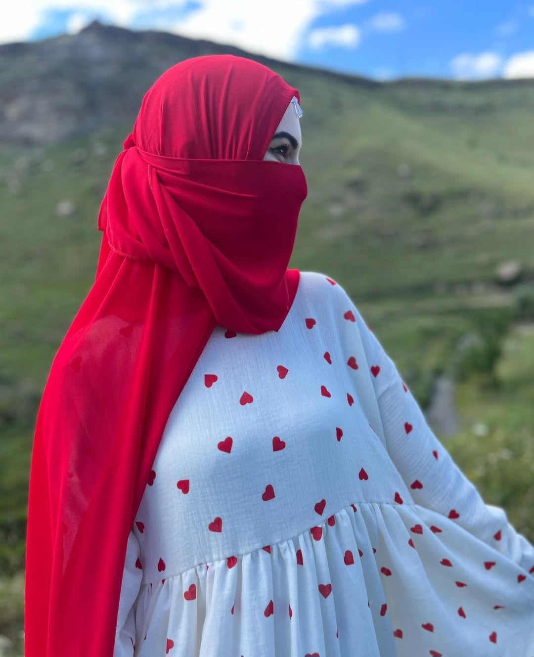 Abaya Musselin Herzchen
